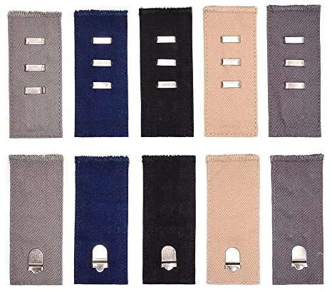 Hezhou 5 Pezzi Regolabili in Vita Estensore Riutilizzabili Bottoni Estensore Vita per Pantaloni Tuta Bottoni Estensore in Vita Denim per Jeans e Gonne