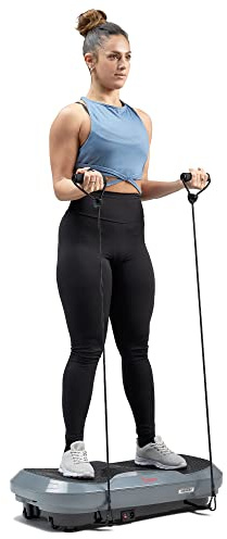 Sunny Health & Fitness Vibration Plate Exercise Machine with Remote & Resistance Bands, Fitboard 3D Vibration Plate Premium Total Body Shaker Platform for Toning, Sculpting & Recovery – SF-VP822057