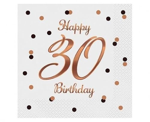 Playflip 20 Servietten roségold Zahl 30