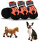 Hundeschuhe,4 STK wasserdichte Hundeschuhe mit reflektierenden Riemen Anti-Rutsch-Sohle Outdoor Pfotenschützer Hundeschuhe für kleine mittelgroße Hunde Winter,Blau (Orange,S)