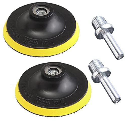 Treki 2pcs Platos de Lijado 125 mm Discos de Lijado Almohadilla de Respaldo de Gancho y Bucle con Rosca M14 Disco de Pulido de Autoadhesivo 5 pulgadas Discos Hook and Loop