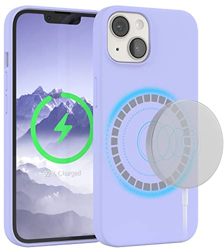 EAZY CASE - Silikonhülle kompatibel mit iPhone 14 Hülle mit Qi Charging Silikon Case weich stoßfeste Handyhülle Schutzhülle Kameraschutz Dünn Schutz Cover TPU Bumper in Lavendel Lila