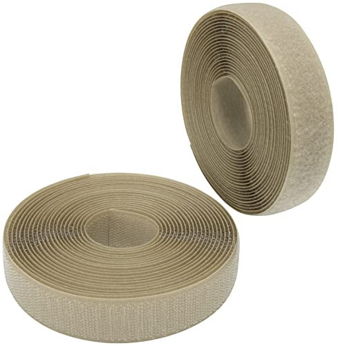 AERZETIX - C65954 - Klettband/-rolle 25 mm 5 meter - organizer/kabelbinder - band für kleidersäcke - aus polyamid und polyester - farbe: dunkelbeige