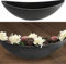 Cepewa Dekoschale Schieferoptik│ 55x17,5x13,5cm Kunststoff grau │ Pflanzschale in Bootsform (1 x oval grau Schieferoptik 55x18x14cm)