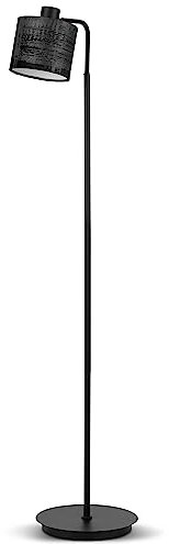 REV Stehlampe - Stehleuchte mit Samt-Stoffschirm, modernes Design, einfacher Aufbau - ideal für Büro, Schlaf- & Wohnzimmer, E27 Fassung, schwarz