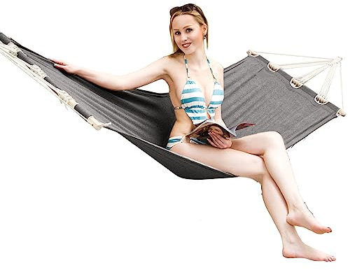 AMANKA Jusqu'à 100kg : Toile de Hamac avec Barre - 190x80cm Toile Hamac Exterieur sans Support - Balancelle Lit Suspendu Adulte Toile Hamac 1 Personne Toile pour Hamac sur Pied Hamac Jardin Exterieur