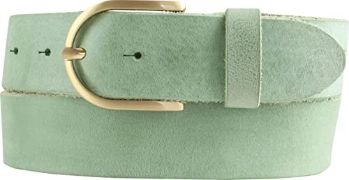 BELTINGER Damen-Gürtel aus weichem Vollrindleder Vintage-Look 4 cm | Jeans-Gürtel für Damen mit goldener Gürtelschließe 40mm | Ledergürtel Used-Look