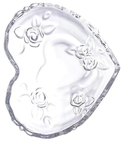 CHILDWEET Heart Shaped Jewelry Plate Crystal Heart Design Snack Dish Fruit Display Tray for Home Dining Table Serving Plate