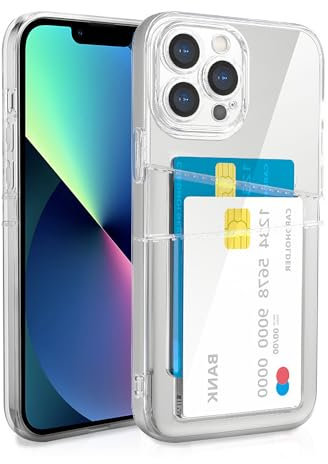 XIMIZU For iPhone 11 Pro Max Case with 2 Card Holder, Soft TPU Anti-Yellow Crystal Clear Shockproof Protective Phone Cover with 2 Card Slot Wallet Case for iPhone 11 Pro Max