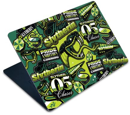 Head Case Designs Offizielle Harry Potter Slytherin Muster Grafiken Vinyl Haut Aufkleber Abziehbild Abdeckung kompatibel mit Apple MacBook Air 15 M2 2023
