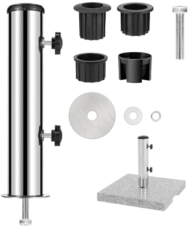 Supporto Per Ombrellone, Tubi Per Ombrellone Da Giardino, Tubo Universale Per Ombrellone Con Anello Riduttore In 3 Pezzi (50/40/32 Mm), Supporto Per Ombrellone, Tubo Per Ombrellone Per Granito