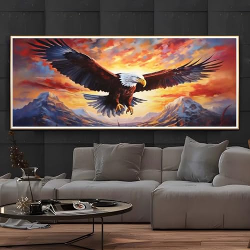 Diamond Painting Vogel Adler - Groß XXL 120 X 60cm, DIY Diamant Bilder, 5D Erwachsene, Daiments Crafts, Haus Wand Dekoration -251FC