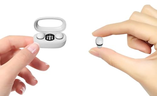 Mini Kopfhörer Bluetooth Kabellos Klein Unsichtbar In Ear Wireless Mini Kopfhörer Earbuds für Kleine Ohren Drahtlos Schnurlos Ohrhörer Ohrstöpsel Earphones versteckt im Ohr Kopfhoerer ohne Kabel