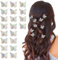 Calkrer 20 Stück Schmetterling Haarspangen. Mini Haar Krallen Pins Haarzubehör, Klare weiße süße Schmetterling Haarspangen für mittleres dickes Haar.
