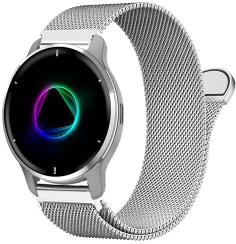 VELULYX cinturino metallo compatibile Garmin Venu 2 Plus, cinturino da 20 mm per Garmin Venu Sq/Music/Sq 2/2 Music/Vivoactive 3/Vivoactive 5/Vivomove HR/Forerunner 55 245 645