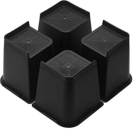 Coptiner Lot de 4 Rehausseurs,15 cm(6 Pouces),Lit Rehausseurs, Rehausseurs de Meuble, Pieds de Lit, Hauteur de Levage pour Table, Chaise, Canapé, Protection du Plancher, Supporte Jusqu'à 4400 Lbs