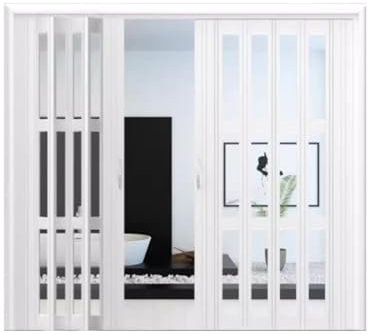 Puerta Plegable Puerta Divisoria Plegable Magnética de Doble Hoja, Kit de Puerta de Cocina con Panel de Aislamiento Térmico para Interiores, Mosquitera Corrediza Doble, Ancho de 70, 80, 90, 100, 110(2