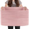 MEGASKET Extra Large Pink Storage Basket, 23.6 x 17 x 12 Rectangle Blanket Basket Living Room, Woven Cotton Rope Basket, Toy Basket Bins, Pink Baskets for Decor, Wicker Baby Laundry Basket