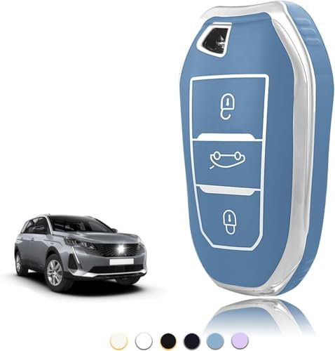 TOOMUME Coque Clé TPU, Etui Clé Étui Clé Adapté pour Peugeot 208 308 508 2008 3008 5008 Rifter Citroen C3 Arricross C4 Picasso DS3 DS4 Berlingo, Couvre Clef Cache Cle Voiture Telécommande - Smart Key