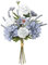 DEMIUKO Kunstblumen Chrysanthemen Blumen Blau Blumenstrauß Künstliche Blumen Wie Echt Hortensien Blumen Deko Brautstrauß Dahlien Seidenblumen für Blumenarrangements Hochzeit Zimmer Zuhause Deko