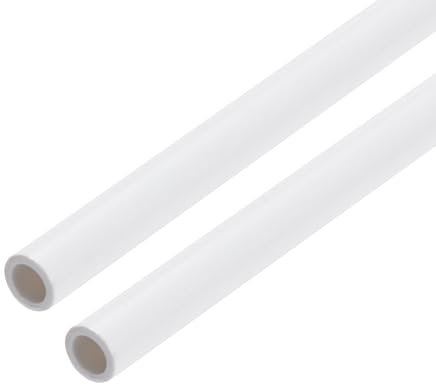 QUARKZMAN 2pcs 23cm PVC Tubo Redondo Rígido, 6mm OD Tubería de Agua para Piscina Acuario Riego Hidroponico Tubos PVC para Proteger Cables Eléctricos, Fundas de Cables, Blanco, 1mm Grosor