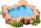 Miniatura in legno e piscina blu per casa delle bambole, decorazione da giardino in resina, micro paesaggio, bonsai, scena d'acqua vintage, accessorio per laghetto da prato, kit fai da te, 4 cm