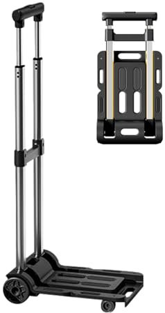 Chariot à bagages pliant, chariot | Chariot pliant portable pour chariot à main,Chariot à main design avec poignée réglable, chariot à bagages à chargement lourd pour spos