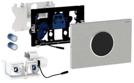 Geberit Sigma10 WC-Steuerung mit elektr. Spülauslösung, 2-Mengen-Spülung, Batteriebetrieb, verschraubbar, 115.909.SN.6, Farbe: Edelstahl Gebürstet