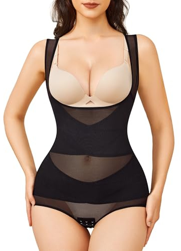 KUMAYES Body Contenitivo Modellante Donna Shapewear Intimo Snellente Shaper Pancia Piatta Dimagrante Invisibile Guaina Contenitiva Shaping Bustier Sheer Mesh Fajas