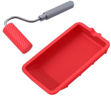House Painting Rollers, Silicone Paint Kit Professional Roller Brushes, Small Reusable Painting Supplies Paint Set with Paint Tray for Wall & Door