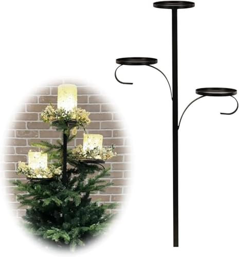 Triple Tree Topper, Christmas Tree Topper Candle Holder, Candelabra Tree Topper For Christmas Decor, Candle Stand For Table Centerpiece Tree
