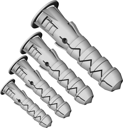 M10 x 50mm Wall Plugs (Pack of: 25) Expansion Screw Fixings Heavy Duty Multi Purpose Masonry Nylon Plug