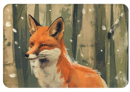 Rückseite Fußabtreter Haustür Fußmatten Schmutz Widerstehen Küchenmatten Pflegeleichte Schmutzfangmatte Für Außenbereich Garage Eingang 40X60Cm Fuchs
