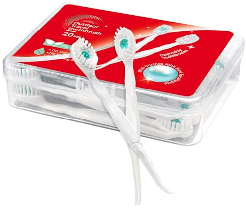 Malisseladi Mini Disposable Toothbrushes with Toothpaste and Toothpick, Tongue Cleaners, Reduce Bad Breath, Tongue Scraper, Prepasted Toothbrush, Pick for Work or Travel (Mint, 20pcs)