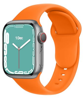 DONEGANI C1B per Cinturino Apple Watch 40mm 44 mm 46mm 42mm 45mm 41mm 38mm 49mm Se Ultra 2 Serie 10 9 8 7 6 5 4 3 Band Bracciale Sport Silicone, Arancia