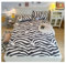 AMDXD 180x220cm Betttuch Allergiker, Zebra Muster Spannbettlaken Gedruckt Faltenresistent und Ausbleichen, Polyester Laken für Bett Grau Weiß für alle Jahreszeiten