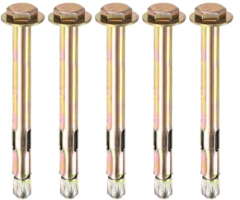 M METERXITY 5 Bullone A Espansione Esagonale, M8x100mm Acciaio Zincato Ferro-Carbonio Bulloni A Espansione Esagonali Esterni, Bullone Metallico Anti-Corrosione Per Pareti In Cemento