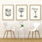 KEMEIQI Trendy minimalistische Getränke Weinglas Strichzeichnungen altmodische Barwagen Poster Leinwand Malerei Wandkunst Bilder Dekor 70x100cmx3 Rahmenlos
