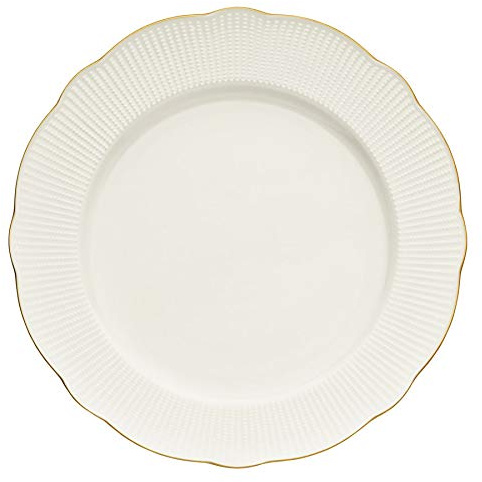 Elegante set da 24 pezzi, 100% porcelaina, bianco e oro. Include piastre di servizio, ciotole, piatti da dessert | Perfetto per occasioni speciali e cose da pranzo