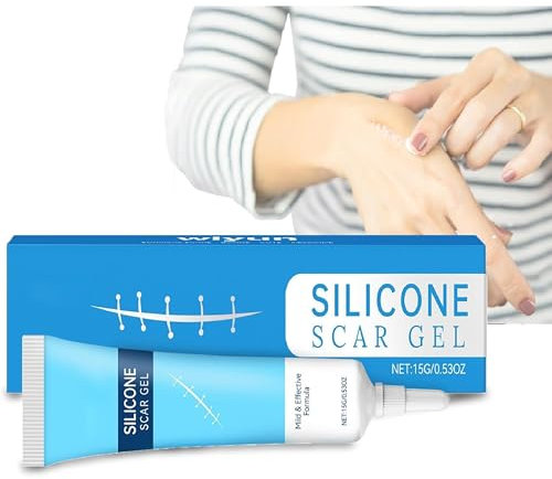 Gel Cicatrice en silicone Premium, Baume cicatrisant, absorption rapide, formule sans huile, atténue les cicatrices et les rougeurs - doux pour les peaux sensibles (15g)