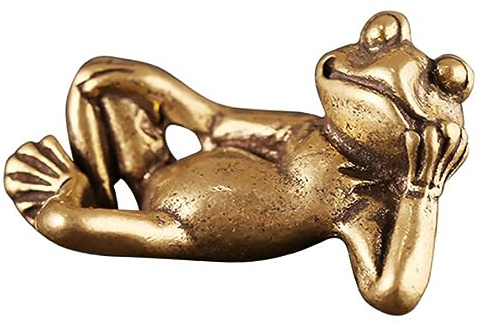 Healifty Messingfrosch Figur Skulptur Vintage Stil Dekoration Für Büro Und Zuhause Robuste Handwerksfigur Als Geschenk Für Tierliebhaber