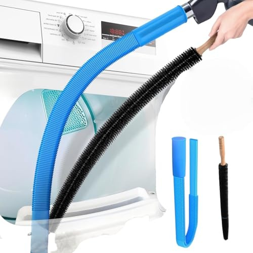 2 Piece Dryer Vent Cleaner Kit, Universal Vacuum Hose Attachment and Lint Brush, Compatible with All Vacuum Cleaners, Efficiently Removes Lint and Debris
