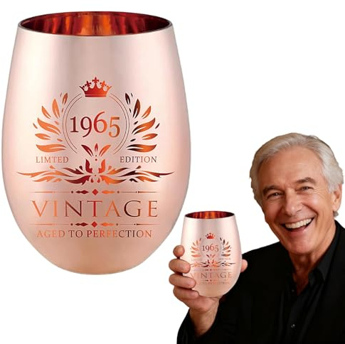 61 Geburtstag Weingläser, Geschenke für Frauen & Männer 1965, 61th Birthday Gifts for Women, 61th Deko 61 Geburtstag Frau Interessante und kreative Geschenke (1965)