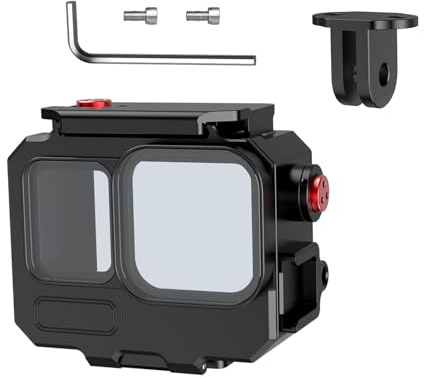 NovelGoal Custodia impermeabile in alluminio da 80 m per Ace Pro/Ace Pro 2, custodia subacquea con adattatore magnetico, custodia protettiva per fotocamera (versione universale a doppio slot)