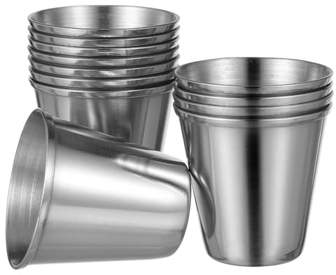Cabilock Edelstahl Schnapsbecher 30ml Silber, Tragbar und Robust | Shot Glasses, 12 Stück, Rostfrei, Bruchsicher, Leicht zu Tragen, für Camping und Abschluss