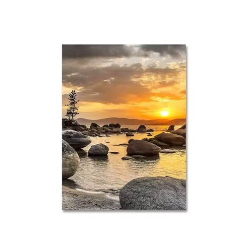 HJOSWVNS Foto auf Leinwand Orange Landschaft Gemälde Bilder Flur Kein Rahmen Kunstdruck Leinwand Bilder Badezimmer Wandbilder Modern Wandbild Schlafzimmer Wandbilder Wohnzimmer 40x60cm/1 Pcs