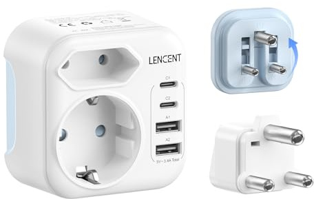LENCENT Typ D und Typ M Kombi-Reiseadapter Klappbarer Reisestecker
