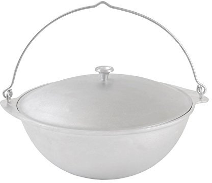 Kazan Asia pentola Tatar skij con coperchio Kasan Wok 7 litri per campeggio in alluminio pressofuso