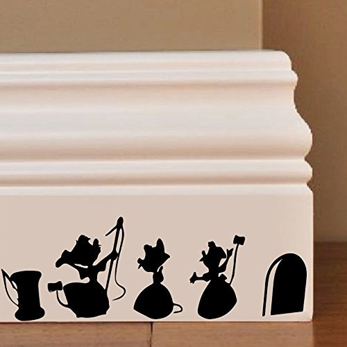 Cinderella Mice Wall Aufkleber Decal Mice Home Skirting Board Komisch by Inspired Walls®