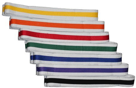 S.B.J - Sportland Budo Gürtel, weiß/orange/weiß, Länge 200 cm